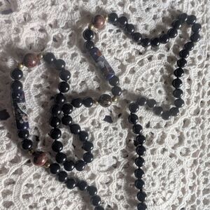Vintage Onyx Beaded Necklace
